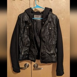 Ashley by 26 international faux leather sweatshirt jacket